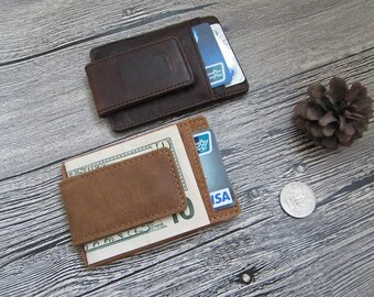 Personalized Leather Money Clip,Money Clip,Leather Wallet,Card Wallet,Slim Wallet,Mens Wallet,Minimalist Wallet Clip, Credit Card Holder