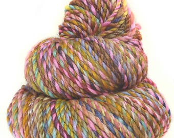 Handspun Yarn handdyed merino wool bamboo and silk