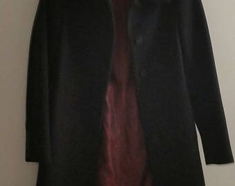 Black Wool Winter Coat Small