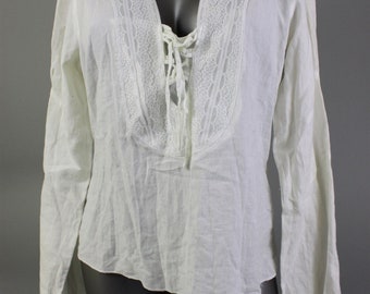 Boho Blouse - White Bohemian Blouse - Festival White Blouse - Long Sleeve Summer Blouse - Retro Bohemian - Boho