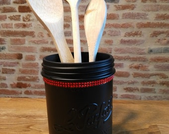 The perfect black vase and rhinestones