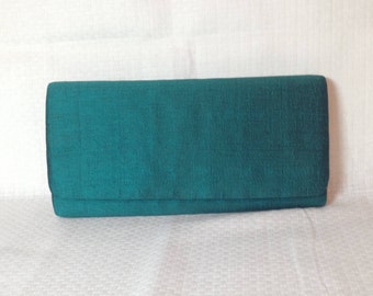 Vintage Green Silk Clutch