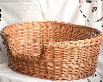 Oval Dog Bed, Wicker Dog Bed, Oval Cat Bed, Wicker Dog Basket,Willow Cat Basket, Small/Medium Dog Wicker Basket, Natural Material Dog Bed