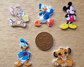 Set of 5 flat back characters