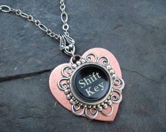 Heart Typewriter Key Charm - Shift - N111