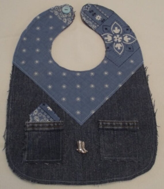 Items similar to Bib Blue Jean Bandana Baby Bib. This bib is adorable