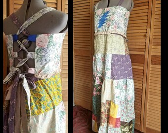 Classic Grateful Dead Apron Dress Patchwork Hippie Festival