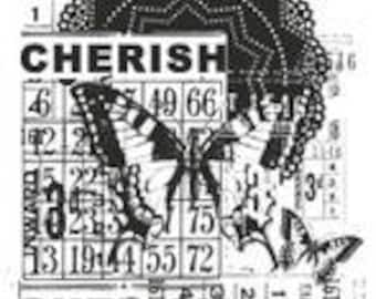 Butterfly Stamp, Vintage Cherish, Kaisercraft Stamps, Acrylic Stamp, Vintage Stamp