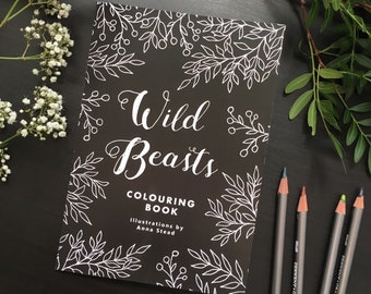 Wild Beasts Mini Colouring Book - Colouring Booklet - Nature Colouring Book - Animal Colouring Book
