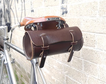 Leather Bicycle Bag - Leather Bag - Bike bag, Espresso
