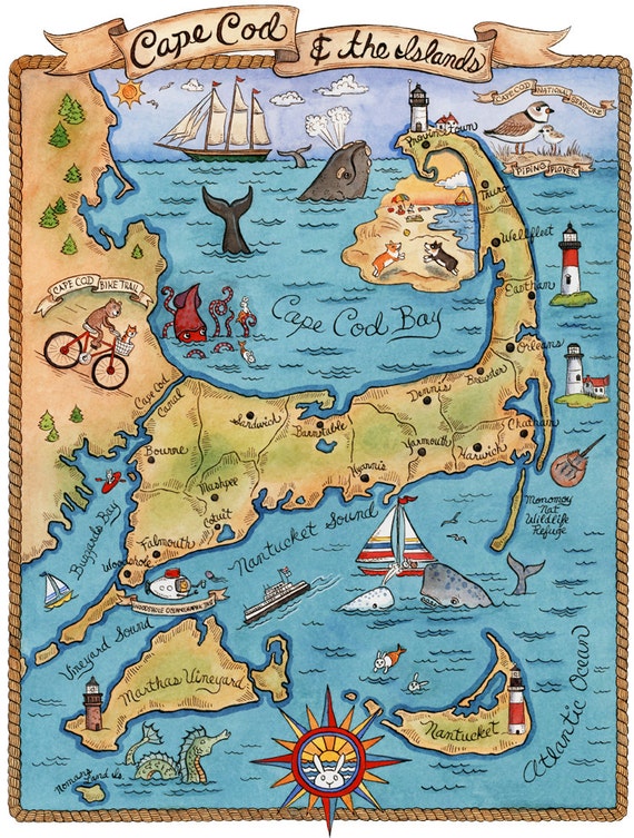 Cape Cod Map Art Print 16x20   Il 570xN.508925576 F62h 