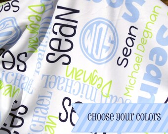 Personalized Crib Blanket - Monogrammed Receiving Blanket - Custom Name Baby Blanket - Newborn Swaddling Blanket - Baby Photo Prop