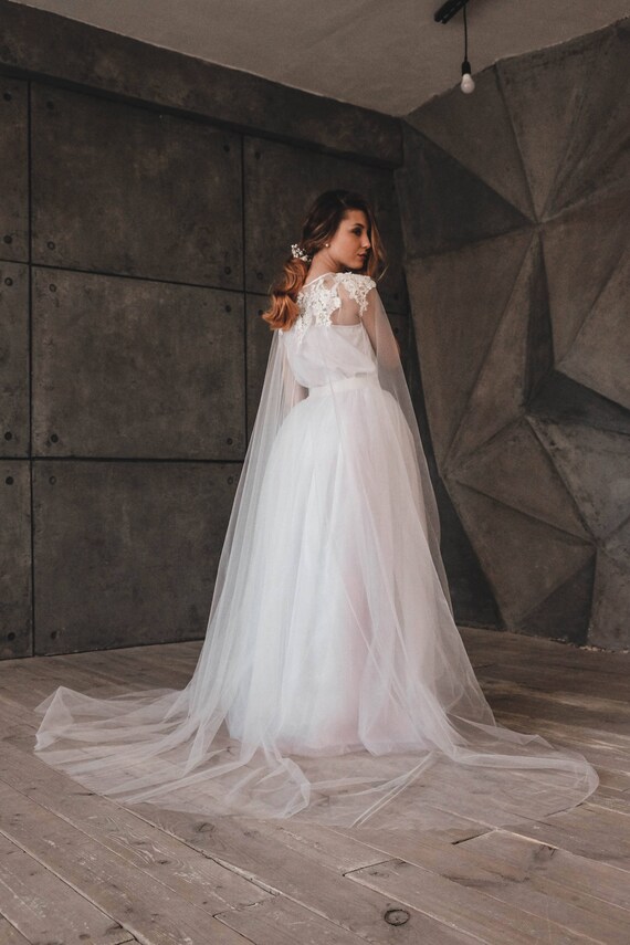 Cape Veil Wedding Dress 8