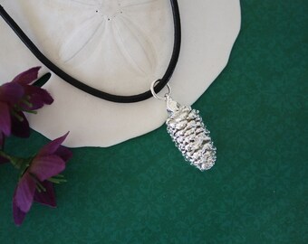 Tiny Silver Pinecone Necklace, Sterling Silver, Real PineCones, Silver Pine Cones, PC37