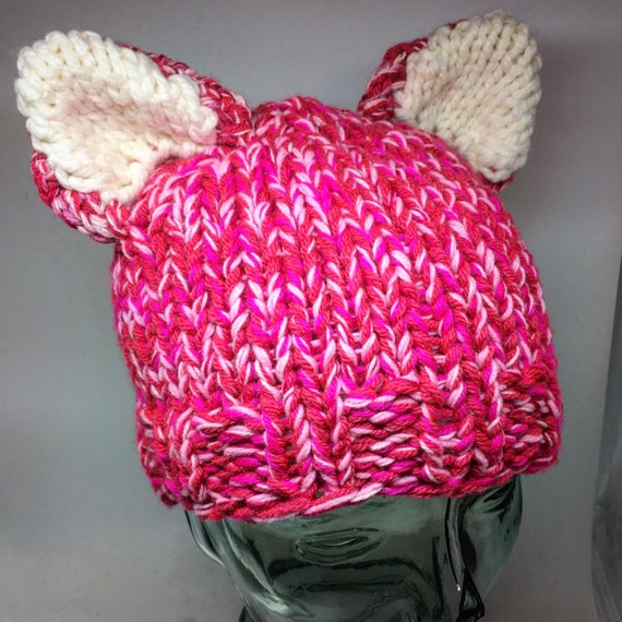 Hand knit cat ears Pussy hat #resist