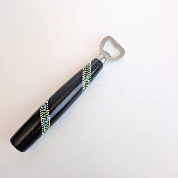 Bottle opener hand painted wood handled bottle opener
