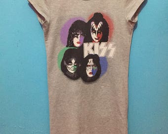 Kiss metal band dress shirt for ladies size S