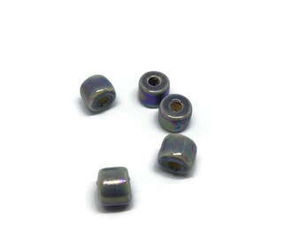 15 Gray Mykonos Greek Ceramic 8x6mm Glazed Beads Enamel Ceramic Mykonos Greek Beads C 10 450