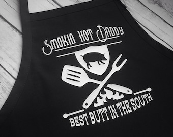 Apron, Mens Apron, Man Apron, SOUTH, Gift for Husband, Gift for Him, Grilling, BBQ Apron, Grilling Apron, Men's Apron, Father's Day, SOUTH