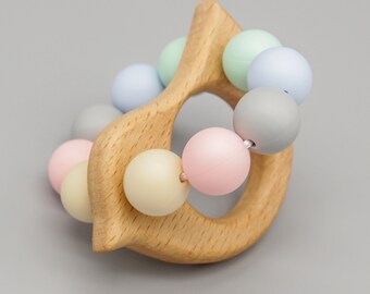 Beißring / Greifling "Birdy" Pastell