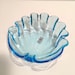 Vintage (1970's) Italian Empoli Cive Collection Handcrafted Acquamare Glass Bowl