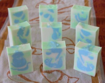 Blue/Green Swirled Goats Milk Soaps