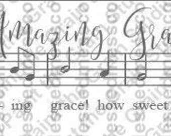 Svg sheet music, Amazing Grace sheet music, Sheet music SVG, and PNG Digital File- SVG Files for Cricut or Silhouette