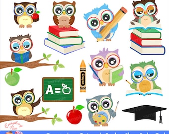 School Owls clipart Graduation Owls Back to School Owls School Owls clipart Graduation Owls Back to School Owls