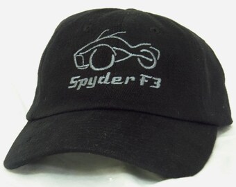Cap / baseball hat / adult / embroidered Can-Am Spyder F3 (spider) black