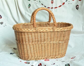 Wicker Purse, Wicker Bag, Handwoven Willow Handbag, Small Wicker Bag, Willow Purse, Small Basket Purse, Basket Bag, Basket Tote