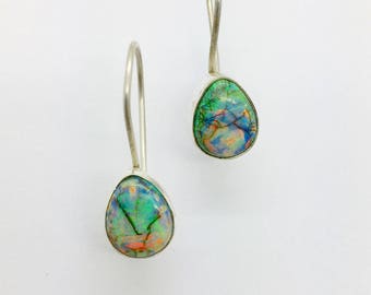 Monarch Opal Earrings, Sterling Opal Earrings, Opal Earrings,Monarch Opal Jewelry, Opal jewelry