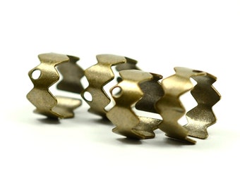 40 Pieces Antique Brass Ear Cuff Findings - 10 mm Diameter , Width 5 mm