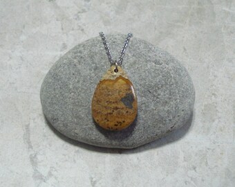 Picture Jasper Necklace Teardrop Pendant Jewelry