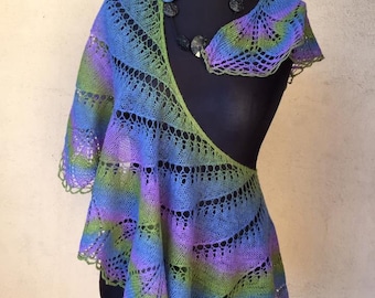 Hand knitted shawl