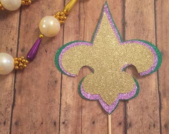 mardi gras cake topper