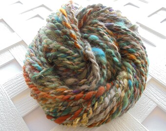 LOTHLORIEN Handspun Art Yarn, Super Bulky Handspun Yarn, 2-Ply Handspun Yarn, Alpaca Yarn, Bamboo, Kid Mohair Locks, Knitting Yarn, Weaving