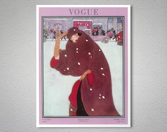 Vogue Magazine Cover November, 1920 Vintage Vogue Poster - Poster Paper, Sticker or Canvas Print / Gift Idea