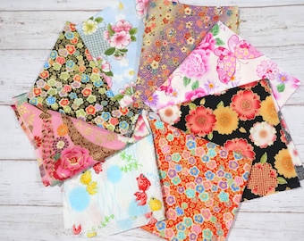 Japanese Fabric Kimono Fabric Scrap 8 pieces sc06