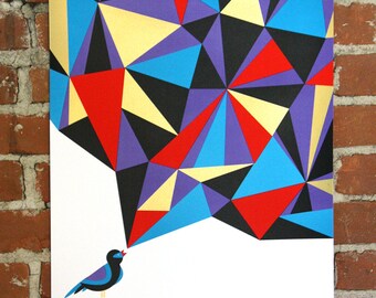 Bird 2 - Handprinted Art print