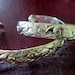 New Born or One Year Old-- Wide Sterling Baby Cuff with Swirls and Flowers