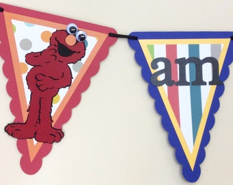 Sesame Street Highchair Banner - Sesame Street Banner - Elmo Highchair Banner - Elmo handmade banner