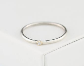 teeny diamond ring, diamond engagement ring, diamond wedding ring, diamond stacking ring