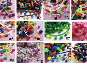 2y 1/2" Pom Pom Trim-multicolor(U-PICK)