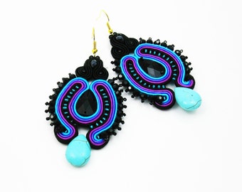 Colorful Earrings Dangle Earrings Soutache Jewelry