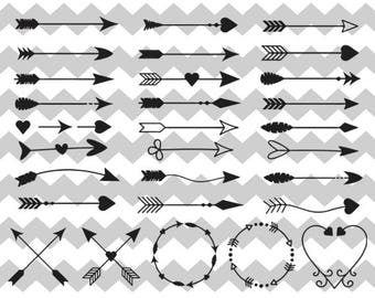 Arrows crossed arrows for cut print, arrows tribal, culture love arrows digital file for cut, Arrow Words Clipart, Arrow SVG File,