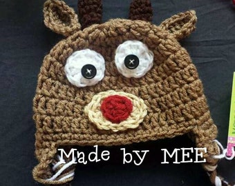 Rudolph the Red Nosed Rindeer hat/Rudolph/Rudolph the Red Nosed Reindeer/Reindeer Hat/Reindeer/Rein Deer/Deer