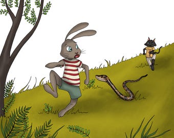 The race to the snake Print A3