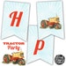 Farm Tractor Happy Birthday Banner, Farm Party, Tractor Party, Instant Download, Print Your Own