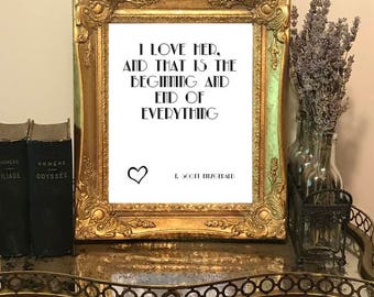 F. Scott Fitzgerald Quote Instant Download Print