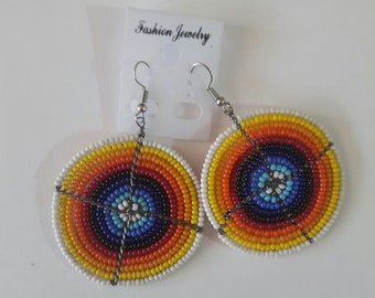 maasai earrings / colourful earrings / beaded earrings